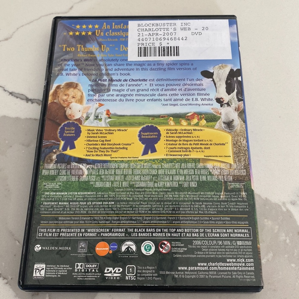 Charlotte’s Web DVD - Picture 2 of 4